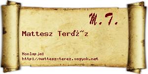 Mattesz Teréz névjegykártya